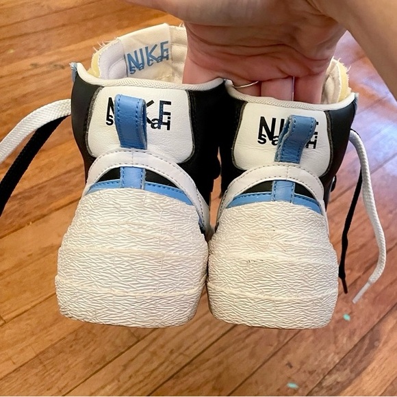 Nike Blazer Mid x Sacai White Black Legend Blue 2019 Sneakers Size Mens 6.5 - Picture 6 of 8